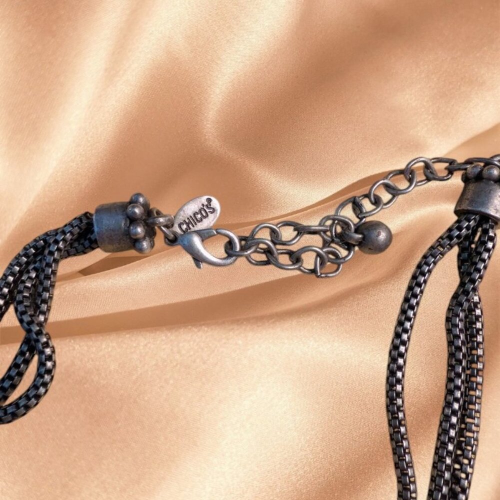 Chico's Amber Cabochon Rhodolite Pendant Necklace - Picture 7 of 9